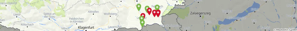Kartenansicht für Apotheken-Notdienste in der Nähe von Jagerberg (Südoststeiermark, Steiermark)